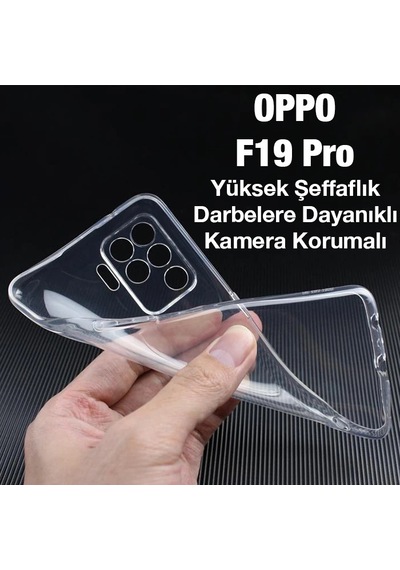 Ally Oppo F19 Pro Kılıf Kamera Korumalı Ultra İnce Şeffaf Silikon Kılıf- 5775