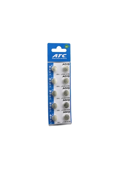 Atc Alkaline Button Battery Ag13 Lr-44/a76 Düğme Pil Alkalin 1.5v 10lu Kart Bx40