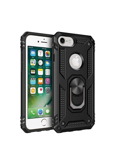 Apple Uyumlu iPhone 6 Plus 6s Plus Yüzüklü Standlı Tank Zırh Silikon Kılıf