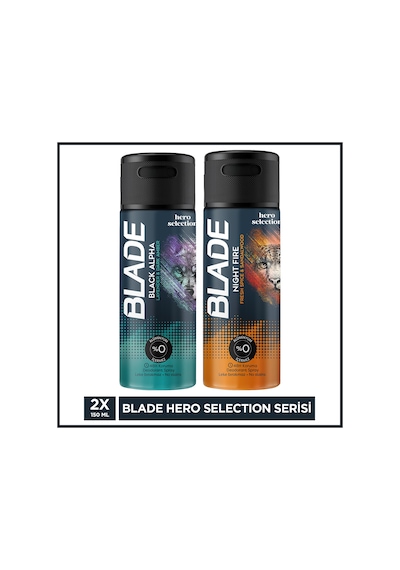 Blade Erkek Deodorant Hero Selection Serisi Tanışma Seti 2x150ml Black Alpha & Nihgt Fire