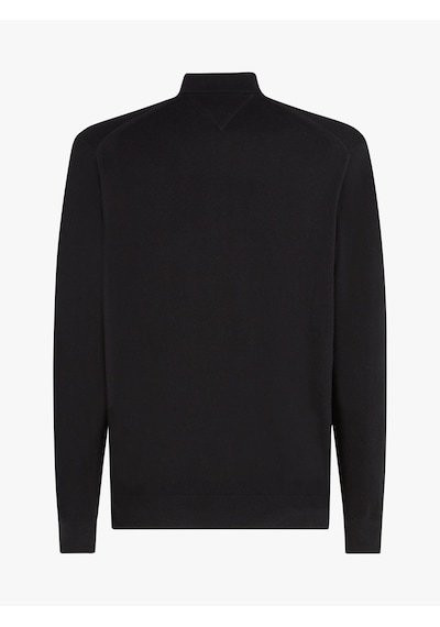 Tommy Hilfiger Pıma Org Ctn Cashmere Ls Polo Erkek Siyah Kazak - Mw0mw36519