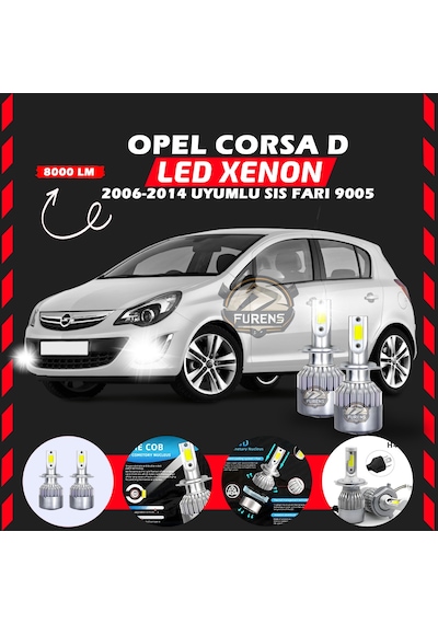Opel Corsa D 2006-2014 Sis Farı Uyumlu Şimşek Etkili Led Xenon Performance Series H9005
