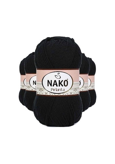 5 Adet Pırlanta Amigurumi El Örgü İpi Yünü Siyah 217