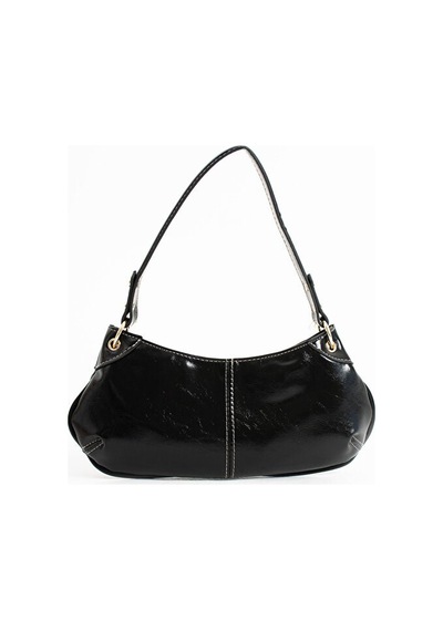 Lovelystore Bükreş Model Omuz Ve El Çantası Parlak Kırçıllı Yapılı Fermuarlı 33x14 Siyah