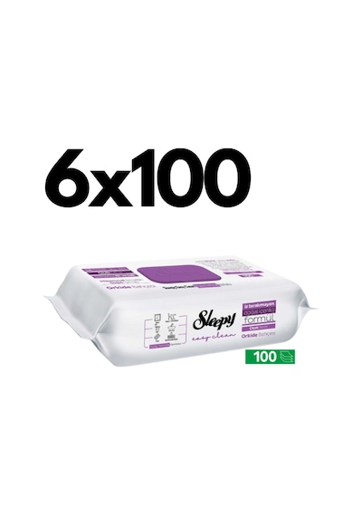 Sleepy Easy Clean Orkide Bahçesi Yüzey Temizlik Havlusu - 100 Yaprak 6 Adet Tekli