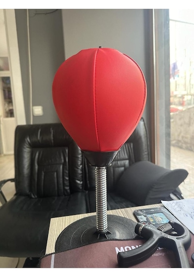 Leyaton Kırmızı Punching Ball Masa Üstü Pencikbol Topu, Tek Ebat, Mspckblkrmz, Kırmızı Çok Renkli