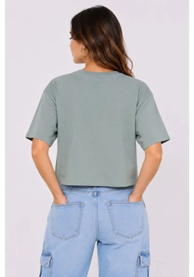 Butik İstanbul Kedi Baskılı Oversize Crop Tişört Salaş Basic Yarım Kol T-shirt - Mint Yeşili Butik İstanbul Kedi Baskılı Oversize Crop Tişört Salaş Basic Yarım Kol T-shirt - Mint Yeşili