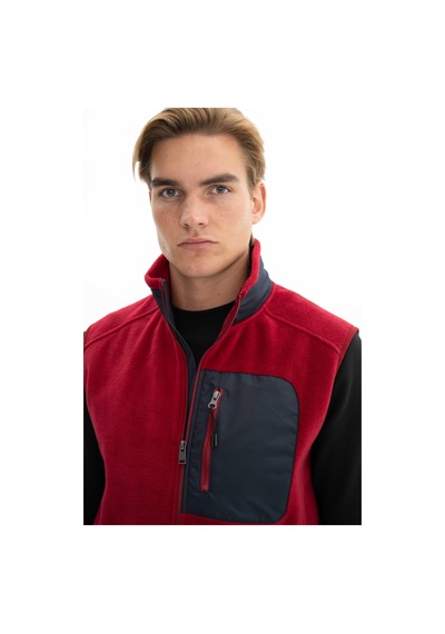 AR-MA Arma Erkek Kışlık Softech Polar Relax Fit Tam Fermuar Yandan Cepli Baskısız Yelek K26424674101 Bordo