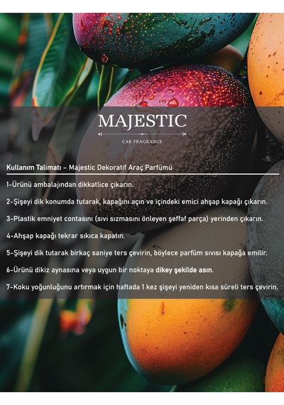 Majestic Oto Kokusu Mango 7 Ml - Dekoratif Araç Parfümü