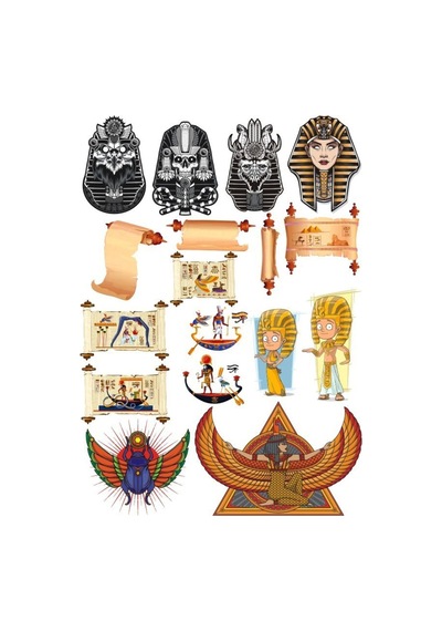 Mısır Temalı Sticker Set-2 13 Parça Telefon, Tablet, Defter, Laptop Sticker