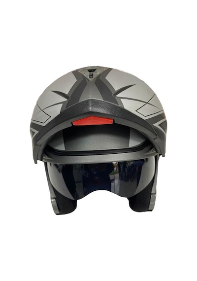 Jk20 Çene Açılır Güneş Vizörlü Motosiklet Kaskı Gri Siyah L Beden Baş Çevresi: 59-60cm Grey