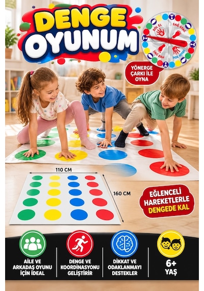 Twist Master Eğlenceli Egzersiz Denge Ve Aktivite Oyunu Hareket Ve Denge Eğitici Beceri Oyunu