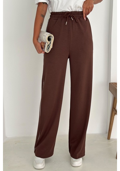 Noa & Noa Kadın Lastikli Bel Bağcıklı Bol Paça Pantolon Rahat & Minimal Stil Kahverengi Noa & Noa Kadın Lastikli Bel Bağcıklı Bol Paça Pantolon Rahat & Minimal Stil Kahverengi