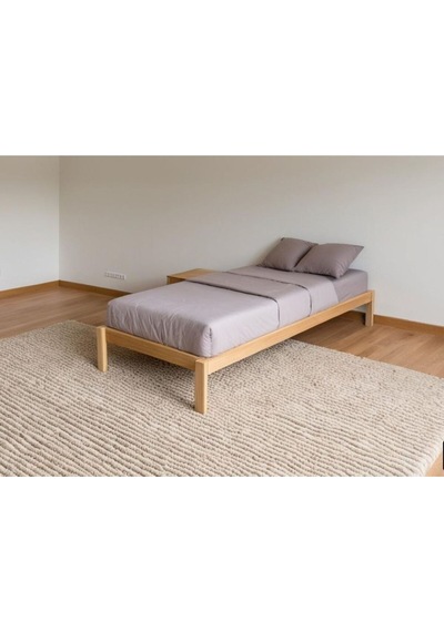 90cm X 200cm Masif Natural Ahşap Tek Kişilik Smart Karyola 90cmx200cm