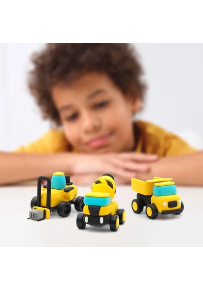 Hey Clay Yaratıcı Kil Seti - Construction Vehicles Çok  Renkli