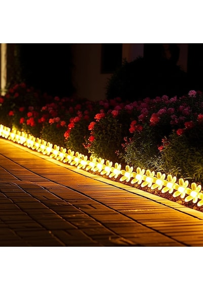 Solar Çiçekli Bahçe Lambası 30 Led, Gün Işığı Dekoratif Dış Mekan Süsü