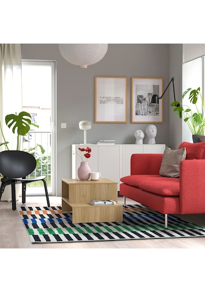 Ikea Vandplats Halı 170 X 240 Cm Yeşil - Siyah - Beyaz Çok Renkli