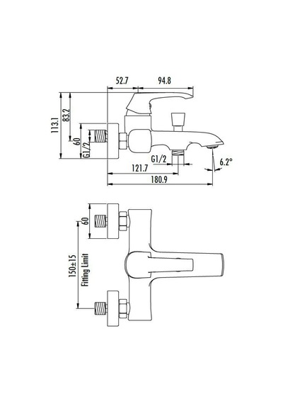 Creavit Ag2500 Avangart Banyo Bataryası Krom