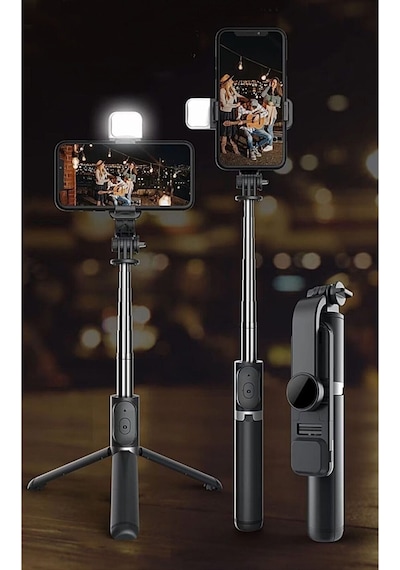 Led Işıklı Selfie Çubuğu Bluetooth Kumandalı Kablosuz Tripot Selfie Monopod Selfie Stick Senalstore