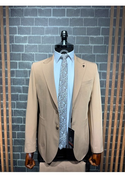 Dupont Classics Dupont Slim Fit Sivri Yaka 6 Drop Çift Yırtmaç Torba Cep Puntolu 2'li Takım Elbise Bej-altın Bej Dupont Classics Dupont Slim Fit Sivri Yaka 6 Drop Çift Yırtmaç Torba Cep Puntolu 2'li Takım Elbise Bej-altın Bej