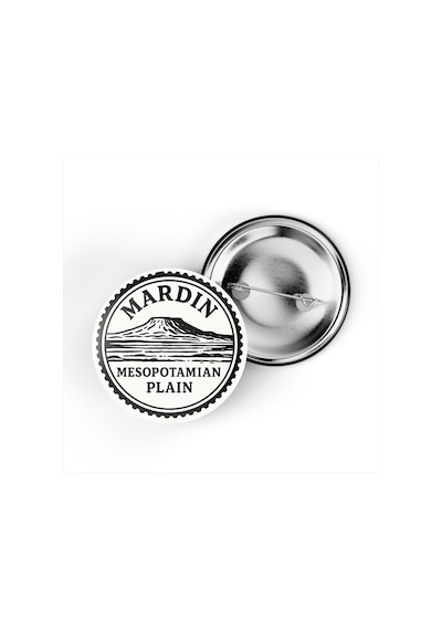 5 Adet İğneli Çanta Rozeti - Mezopotamya Ovası - Mardin - 44 MM Çok Renkli