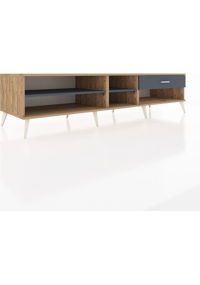 Kronos Tv Ünitesi 2 Raflı Tek Çekmeceli 220x59x51 Çam-antrasit Antrasıt/antrasıt - Atlas Çam Kronos Tv Ünitesi 2 Raflı Tek Çekmeceli 220x59x51 Çam-antrasit Antrasıt/antrasıt - Atlas Çam