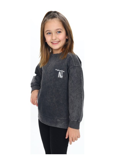 Toontoy Kız Çocuk Inspirotion New Baskılı Sweatshirt Ekru