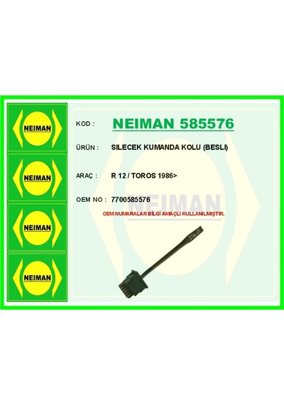 Bescher Silecek Kumanda Kolu Beslı Sağ 12 / Toros 1986 Neıman 585576 7700585576