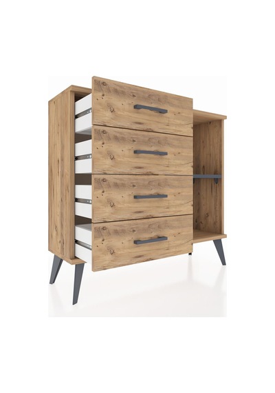 Arges Şifonyer Tek Raflı 4 Çekmeceli 88x30x80 Çam-antrasit/çam Antrasit/çam Arges Şifonyer Tek Raflı 4 Çekmeceli 88x30x80 Çam-antrasit/çam Antrasit/çam