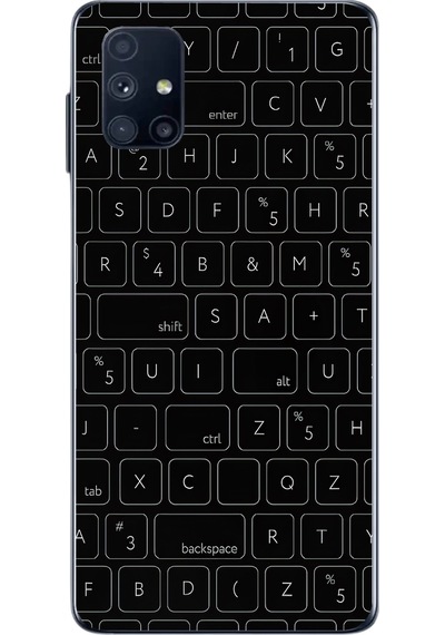 Samsung Galaxy M51 Uyumlu Klavye Tuşları Baskılı Silikon Kılıf Renkli