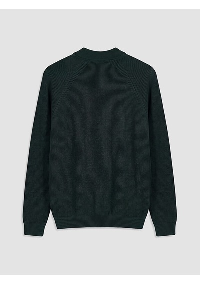 LC Waikiki Lc Waıkıkı Yeşil Polo Yaka Yarım Fermuarlı Erkek Triko Kazak