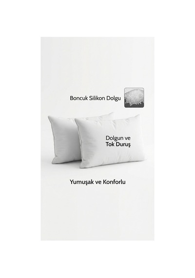 Puffyform Tekli Premium Boncuk Silikon Kırlent İç Yastık 40x60 Cm 400 Gr Dolgun Formunu Koruyan Çökme Yapmaz Vakumlu Yıkanabilir Kırlent İçi Beyaz