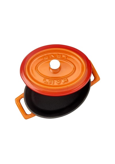 Metal Oval Mini Tencere, Turuncu Çok Renkli