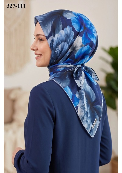 Moonscarfs Moonscarf Soft Pamuk Eşarp Lacivert 327-111 Çok Renkli