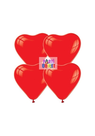 Kırmızı Kalpli Balon - 10 Lu
