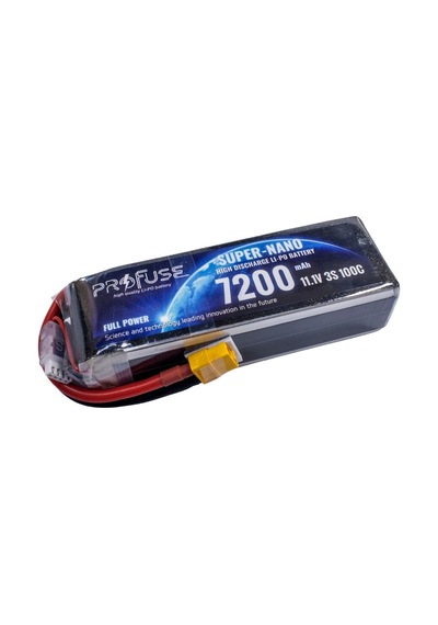 Profuse 3s 11.1v Lipo Li-po Lityum Polimer Batarya - 7200mah, 100c