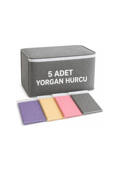 5 Adet Hurç Yorgan Hurcu 100x50x40 Cm Büyük Boy Çok Renkli
