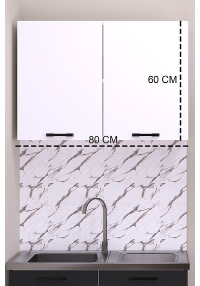 80 Cm Eylül Mutfak Üst Modül Beyaz