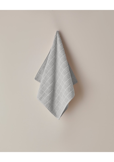 English Home Chequer Pamuk Yüz Havlusu 50x80 Cm Gri Gri