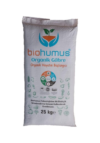 Biohumus Organik Gübre Bitki Besin Gübresi 25 Kg Tekli 0,250