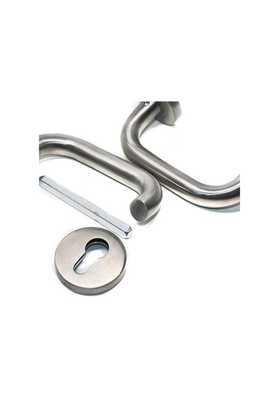 Ayrex Arpat 304 Paslanmaz Çelik Baston Rozetli Kapı Kolu, Inox, Yale Uyumlu Genel