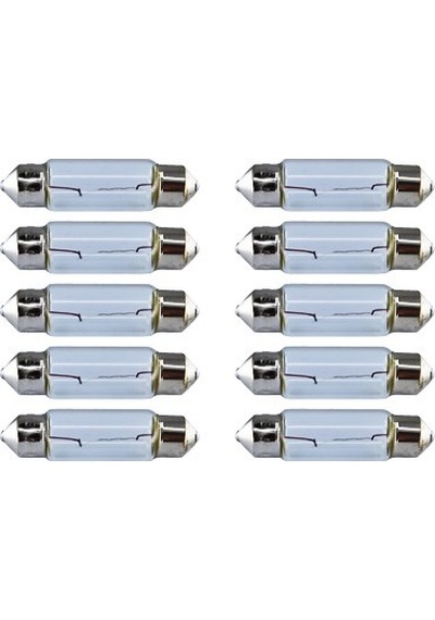 10 Adet 12V 5W Sofit Ampul 39 mm X 10 mm