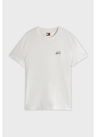 Tommy Jeans Erkek T Shirt Dm0dm21140 Ybl Beyaz Beyaz