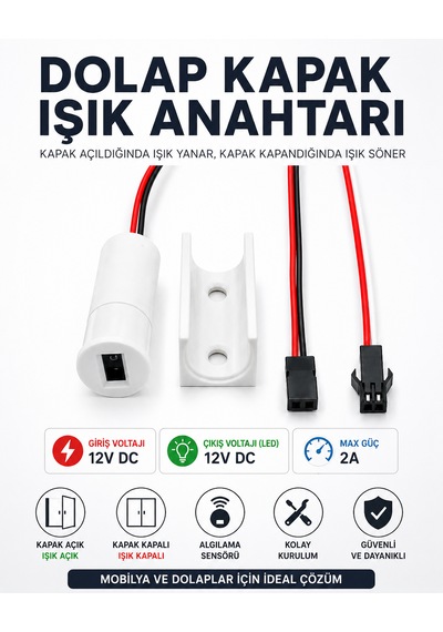 Dolap Kapak Işık Anahtarı 12V Elektrik Anahtarlar