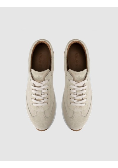 Krem Süet Deri Kadın Sneaker Ayakkabı