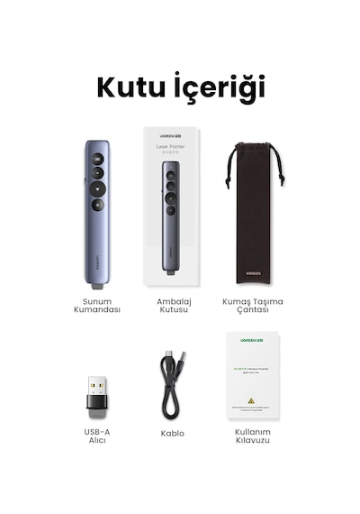 Ugreen Lazer Presenter Kablosuz Sunum Kumandası, 50654