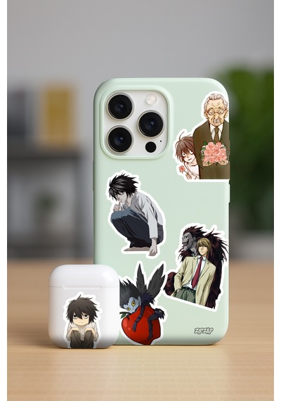 Death Note Anime Telefon Laptop Bullet Journal Yapışkanlı Folyo Sticker Paketi 20 Adet Çok Renkli