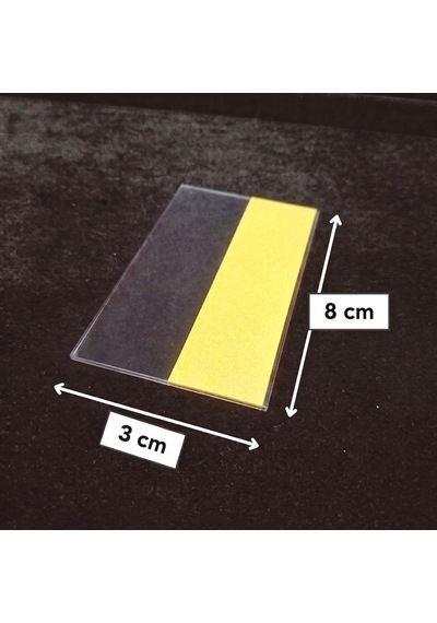 Cep Tipi Yapışkanlı Şeffaf Etiketlik 8x3cm U Tipi 200lü Paket 200 Adet