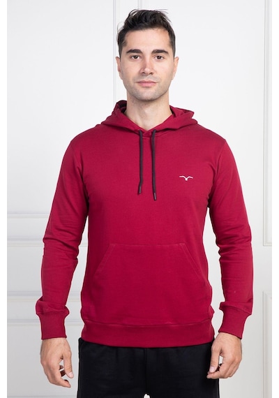 Mecit Pijama Mecit 2975 Bordo %100 Pamuk Kapüşonlu Spor Model Büyük Beden Erkek Pijama Takımı Bordo