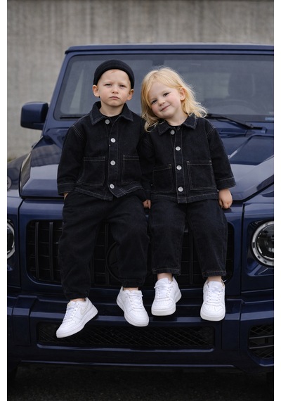 Baby Lory Kids Store Unisex Çocuk Yıldız Desenli Takım Siyah